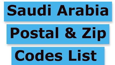 Saudi Arabia Postal & Zip Codes List