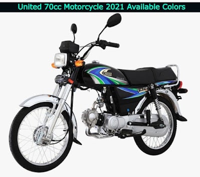 United 70cc Motorcycle 2021 Available Colors