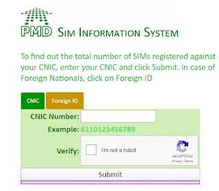 online check sims through cnic
