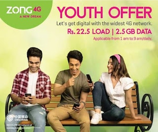 Zong Youth offer Daily Night From 1AM to 9AM Package